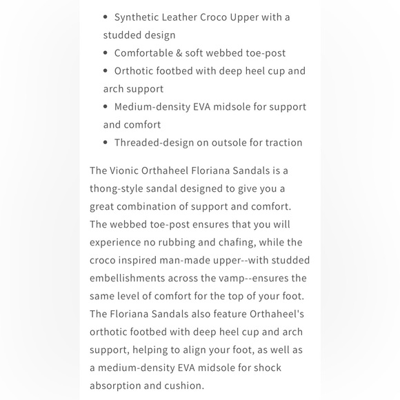 Vionic Florina style sandals. Leather straps/croc print w/coral beads. Size 8. - Picture 13 of 16